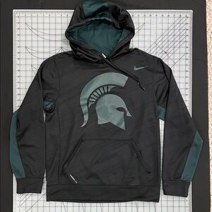 Nike MSU Michigan State Spartans Black and Green Hoodie - Vintage 2000s
